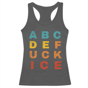 Fck Ice Racerback Tank Top Retro Protest Chinga La Migra Subtle FDT TS10 Dark Heather Print Your Wear