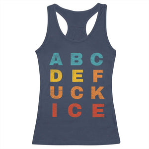 Fck Ice Racerback Tank Top Retro Protest Chinga La Migra Subtle FDT TS10 Navy Print Your Wear