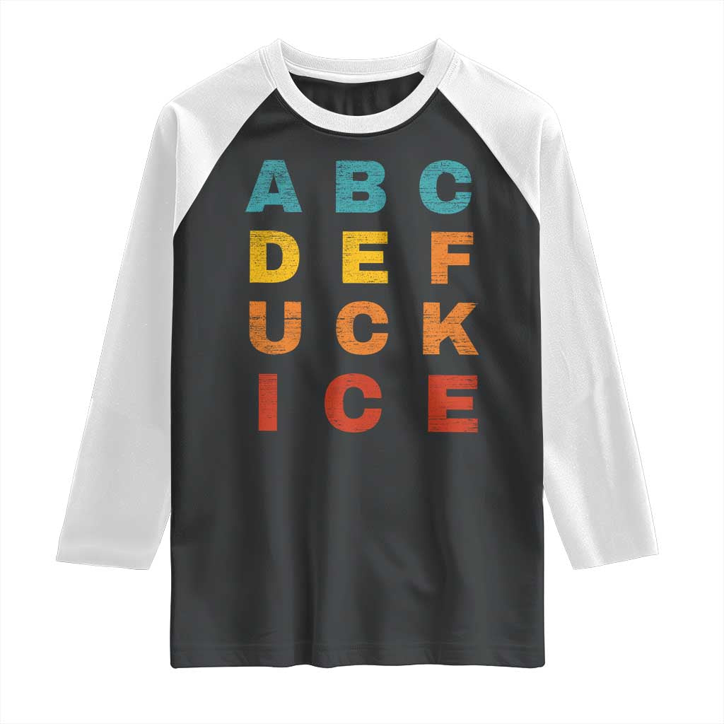 Fck Ice Raglan Shirt Retro Protest Chinga La Migra Subtle FDT TS10 Black White Print Your Wear