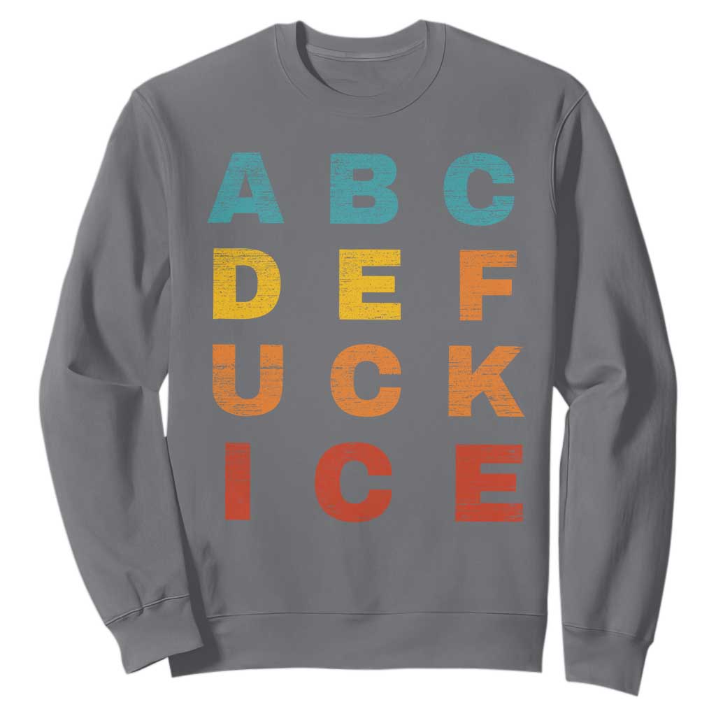 Fck Ice Sweatshirt Retro Protest Chinga La Migra Subtle FDT TS10 Charcoal Print Your Wear