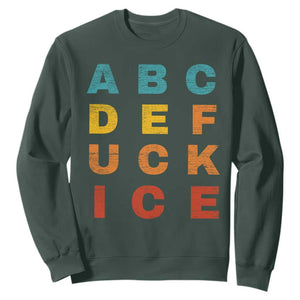 Fck Ice Sweatshirt Retro Protest Chinga La Migra Subtle FDT TS10 Dark Forest Green Print Your Wear