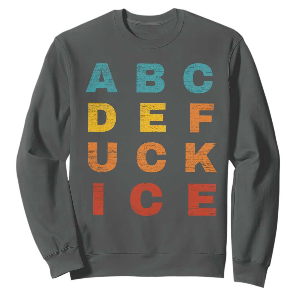 Fck Ice Sweatshirt Retro Protest Chinga La Migra Subtle FDT TS10 Dark Heather Print Your Wear