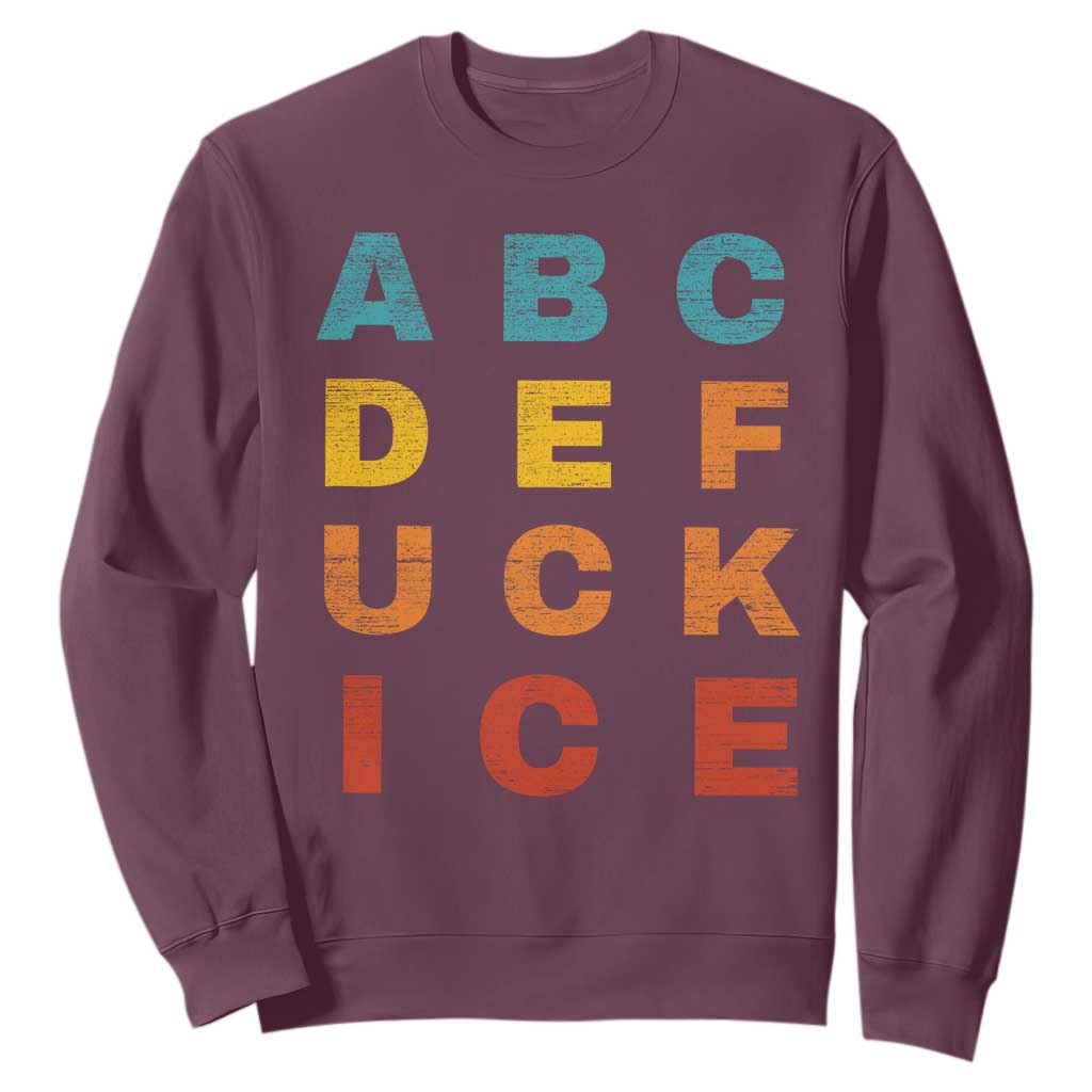 Fck Ice Sweatshirt Retro Protest Chinga La Migra Subtle FDT TS10 Maroon Print Your Wear