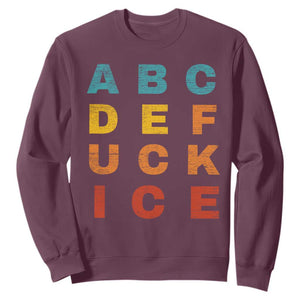 Fck Ice Sweatshirt Retro Protest Chinga La Migra Subtle FDT TS10 Maroon Print Your Wear