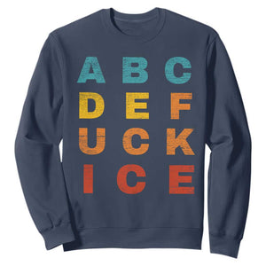 Fck Ice Sweatshirt Retro Protest Chinga La Migra Subtle FDT TS10 Navy Print Your Wear