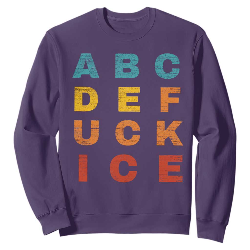 Fck Ice Sweatshirt Retro Protest Chinga La Migra Subtle FDT TS10 Purple Print Your Wear