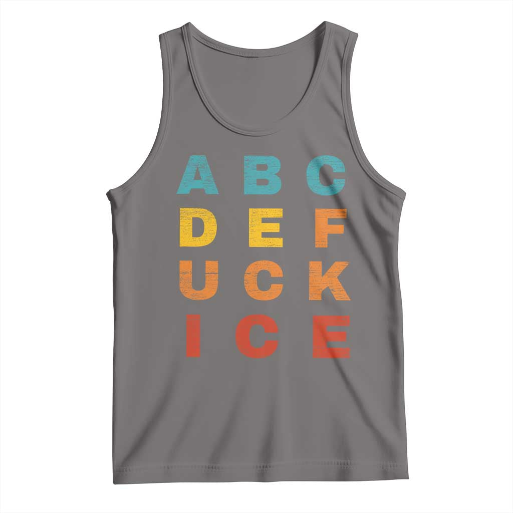 Fck Ice Tank Top Retro Protest Chinga La Migra Subtle FDT TS10 Deep Heather Print Your Wear