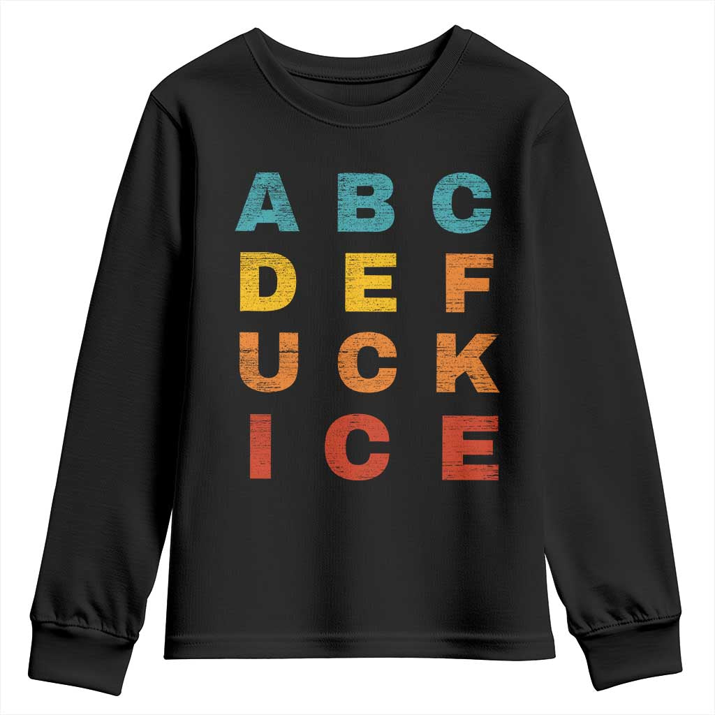 Fck Ice Youth Sweatshirt Retro Protest Chinga La Migra Subtle FDT TS10 Black Print Your Wear