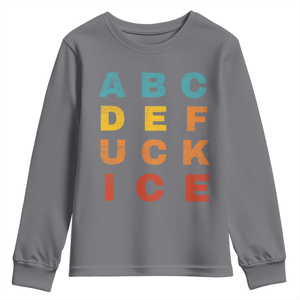 Fck Ice Youth Sweatshirt Retro Protest Chinga La Migra Subtle FDT TS10 Charcoal Print Your Wear