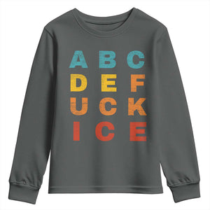 Fck Ice Youth Sweatshirt Retro Protest Chinga La Migra Subtle FDT TS10 Dark Heather Print Your Wear
