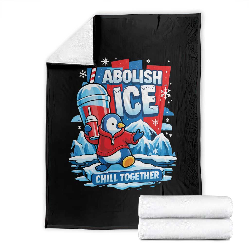 Abolish Ice Throw Blanket Subtle FDT Penguin Slush Drink Funny Summer Chill Mode TS10 Black Print Your Wear