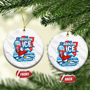 Abolish Ice Ceramic Ornament Subtle FDT Penguin Slush Drink Funny Summer Chill Mode TS10 1pc White Marble Print Your Wear