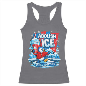 Abolish Ice Racerback Tank Top Subtle FDT Penguin Slush Drink Funny Summer Chill Mode TS10 Charcoal Print Your Wear