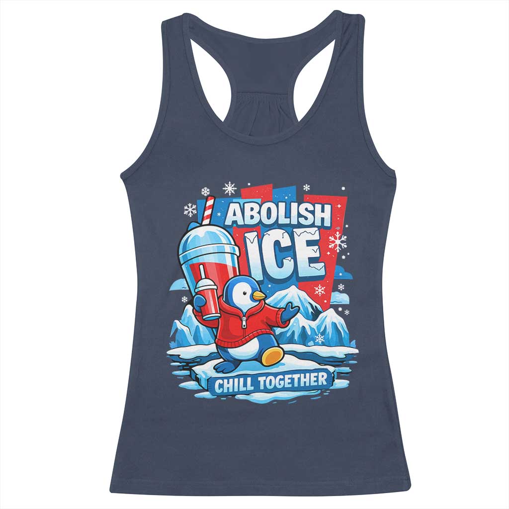 Abolish Ice Racerback Tank Top Subtle FDT Penguin Slush Drink Funny Summer Chill Mode TS10 Navy Print Your Wear
