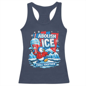 Abolish Ice Racerback Tank Top Subtle FDT Penguin Slush Drink Funny Summer Chill Mode TS10 Navy Print Your Wear
