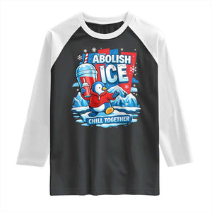 Abolish Ice Raglan Shirt Subtle FDT Penguin Slush Drink Funny Summer Chill Mode TS10 Black White Print Your Wear