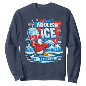 Abolish Ice Sweatshirt Subtle FDT Penguin Slush Drink Funny Summer Chill Mode TS10 Navy Print Your Wear