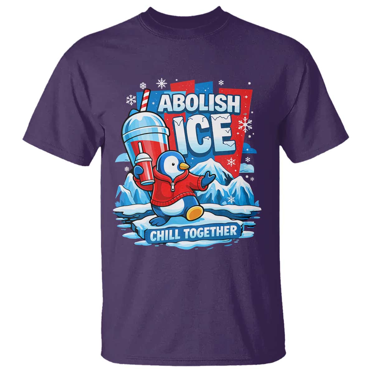 Abolish Ice T Shirt Subtle FDT Penguin Slush Drink Funny Summer Chill Mode TS10 Purple Print Your Wear
