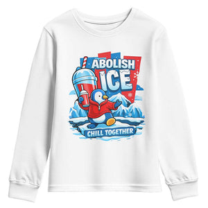 Abolish Ice Youth Sweatshirt Subtle FDT Penguin Slush Drink Funny Summer Chill Mode TS10 White Print Your Wear