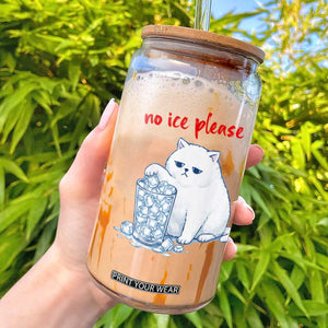 Abolish Ice Protest Glass Can Subtle FDT Cat Meme No Ice Please TS10 Black Print Your Wear