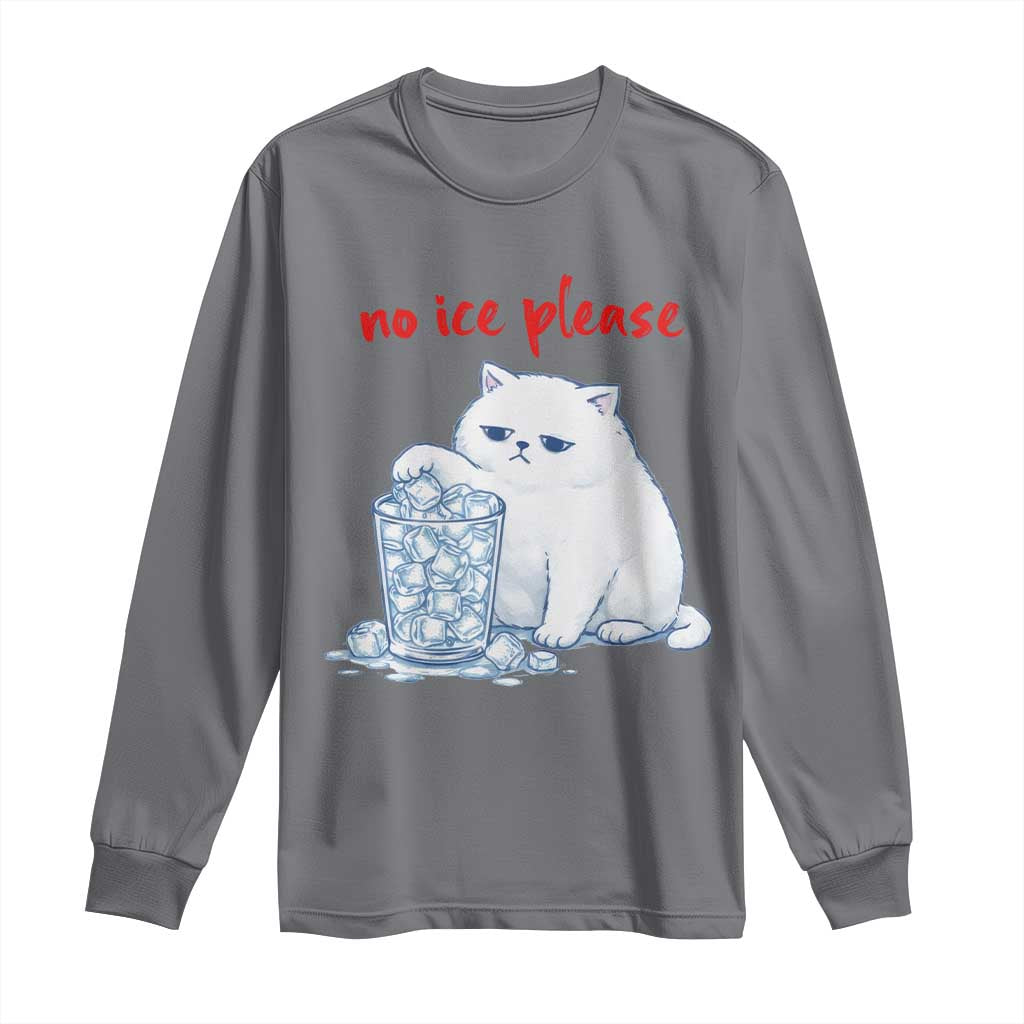 Abolish Ice Protest Long Sleeve Shirt Subtle FDT Cat Meme No Ice Please TS10 Charcoal Print Your Wear