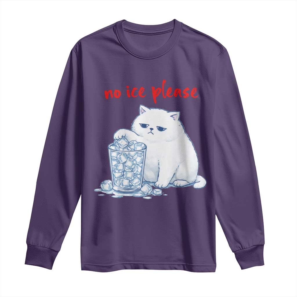 Abolish Ice Protest Long Sleeve Shirt Subtle FDT Cat Meme No Ice Please TS10 Purple Print Your Wear