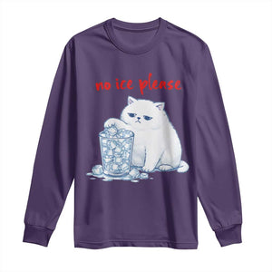 Abolish Ice Protest Long Sleeve Shirt Subtle FDT Cat Meme No Ice Please TS10 Purple Print Your Wear