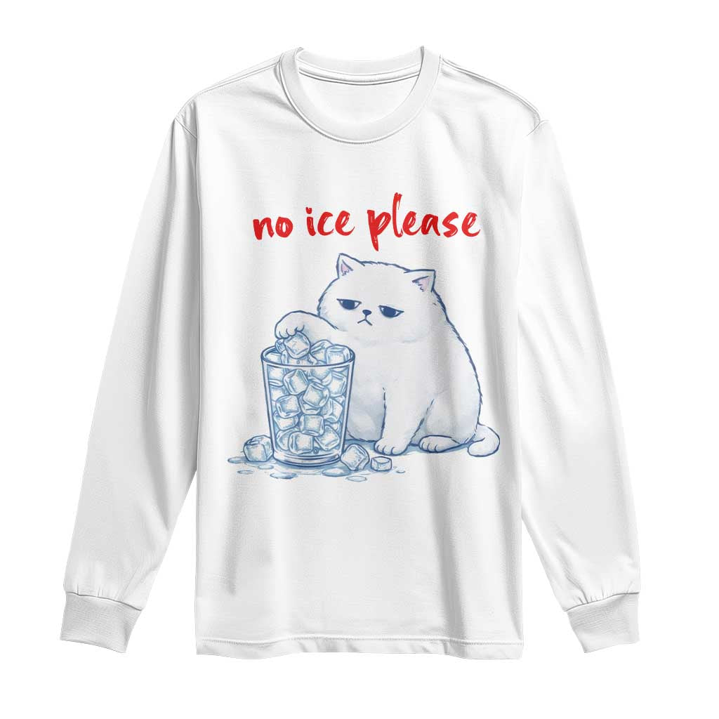 Abolish Ice Protest Long Sleeve Shirt Subtle FDT Cat Meme No Ice Please TS10 White Print Your Wear