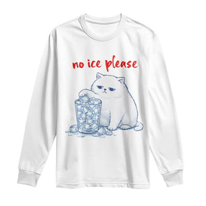 Abolish Ice Protest Long Sleeve Shirt Subtle FDT Cat Meme No Ice Please TS10 White Print Your Wear