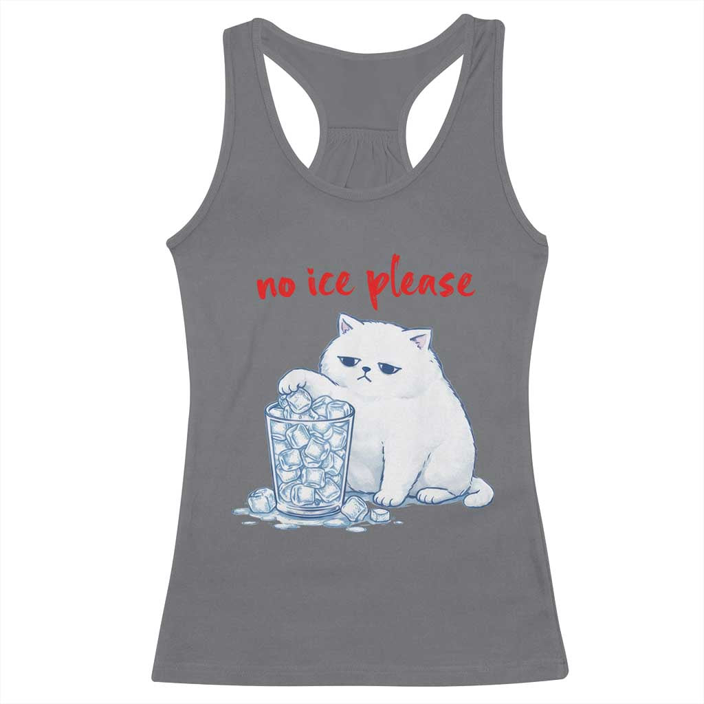 Abolish Ice Protest Racerback Tank Top Subtle FDT Cat Meme No Ice Please TS10 Charcoal Print Your Wear