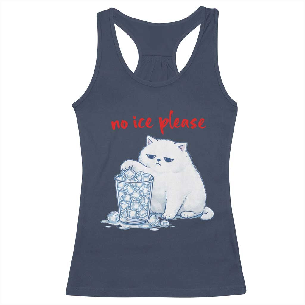 Abolish Ice Protest Racerback Tank Top Subtle FDT Cat Meme No Ice Please TS10 Navy Print Your Wear
