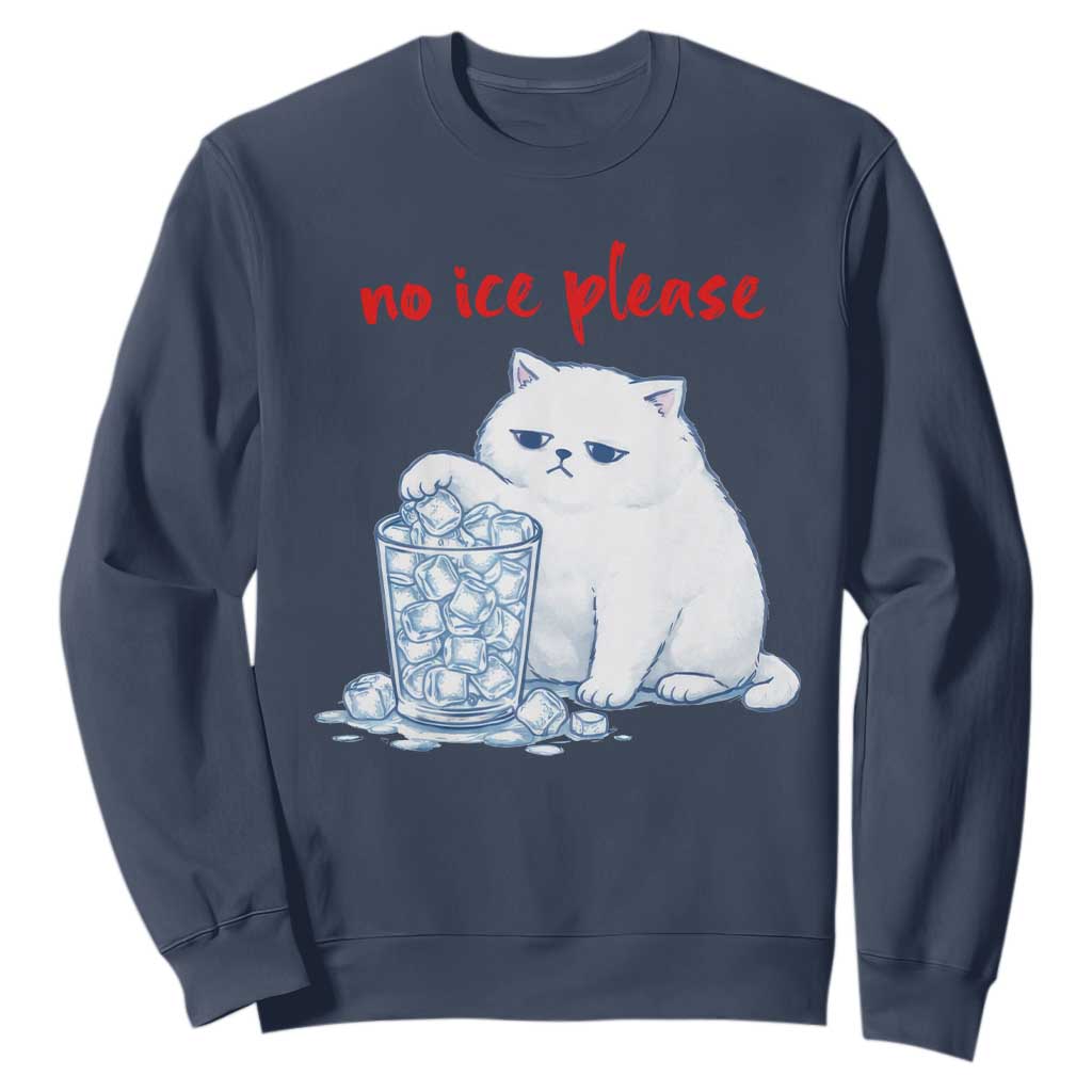 Abolish Ice Protest Sweatshirt Subtle FDT Cat Meme No Ice Please TS10 Navy Print Your Wear