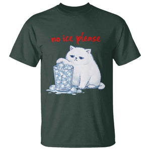 Abolish Ice Protest T Shirt Subtle FDT Cat Meme No Ice Please TS10 Dark Forest Green Print Your Wear