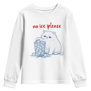 Abolish Ice Protest Youth Sweatshirt Subtle FDT Cat Meme No Ice Please TS10 White Print Your Wear