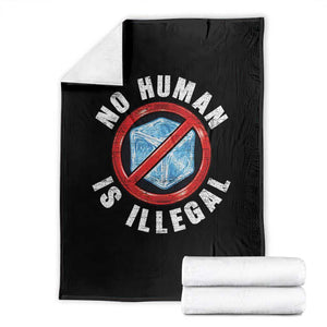 Abolish Ice No Human is Illegal Throw Blanket Retro Protest Subtle FDT TS10 Black Print Your Wear
