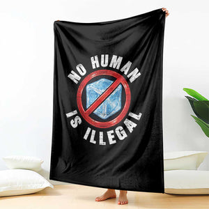 Abolish Ice No Human is Illegal Throw Blanket Retro Protest Subtle FDT TS10 Print Your Wear