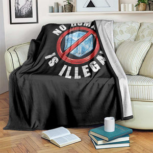 Abolish Ice No Human is Illegal Throw Blanket Retro Protest Subtle FDT TS10 Print Your Wear
