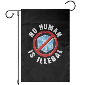 Abolish Ice No Human is Illegal Garden Flag Retro Protest Subtle FDT TS10 Black Print Your Wear