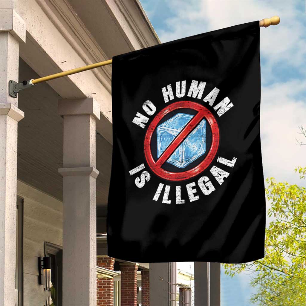 Abolish Ice No Human is Illegal Garden Flag Retro Protest Subtle FDT TS10 Print Your Wear