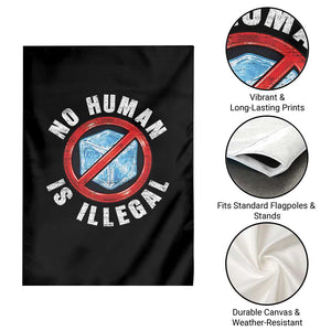 Abolish Ice No Human is Illegal Garden Flag Retro Protest Subtle FDT TS10 Print Your Wear