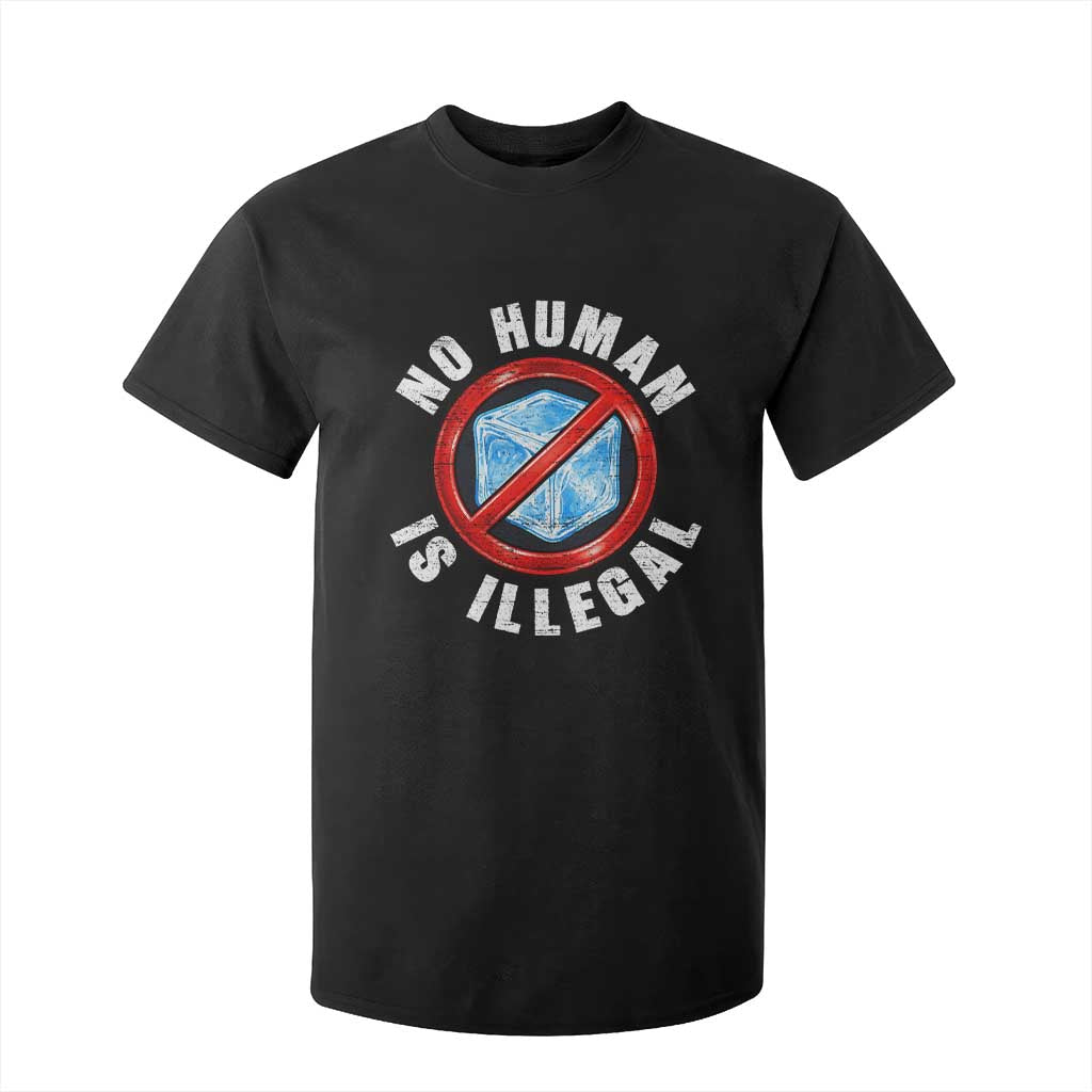 Abolish Ice No Human is Illegal T Shirt For Kid Retro Protest Subtle FDT TS10 Black Print Your Wear