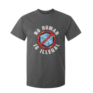 Abolish Ice No Human is Illegal T Shirt For Kid Retro Protest Subtle FDT TS10 Dark Heather Print Your Wear
