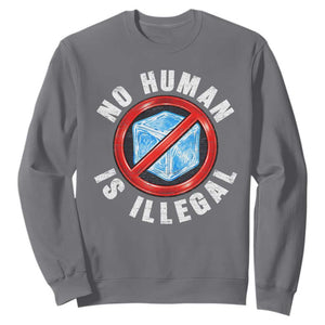 Abolish Ice No Human is Illegal Sweatshirt Retro Protest Subtle FDT TS10 Charcoal Print Your Wear