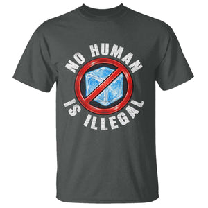 Abolish Ice No Human is Illegal T Shirt Retro Protest Subtle FDT TS10 Dark Heather Print Your Wear
