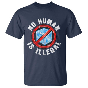 Abolish Ice No Human is Illegal T Shirt Retro Protest Subtle FDT TS10 Navy Print Your Wear