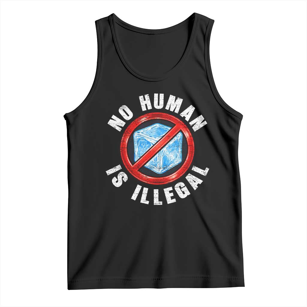 Abolish Ice No Human is Illegal Tank Top Retro Protest Subtle FDT TS10 Black Print Your Wear