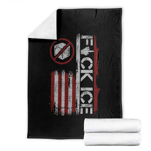 Fck Ice Throw Blanket Retro US Flag Subtle FDT Protest TS10 Black Print Your Wear