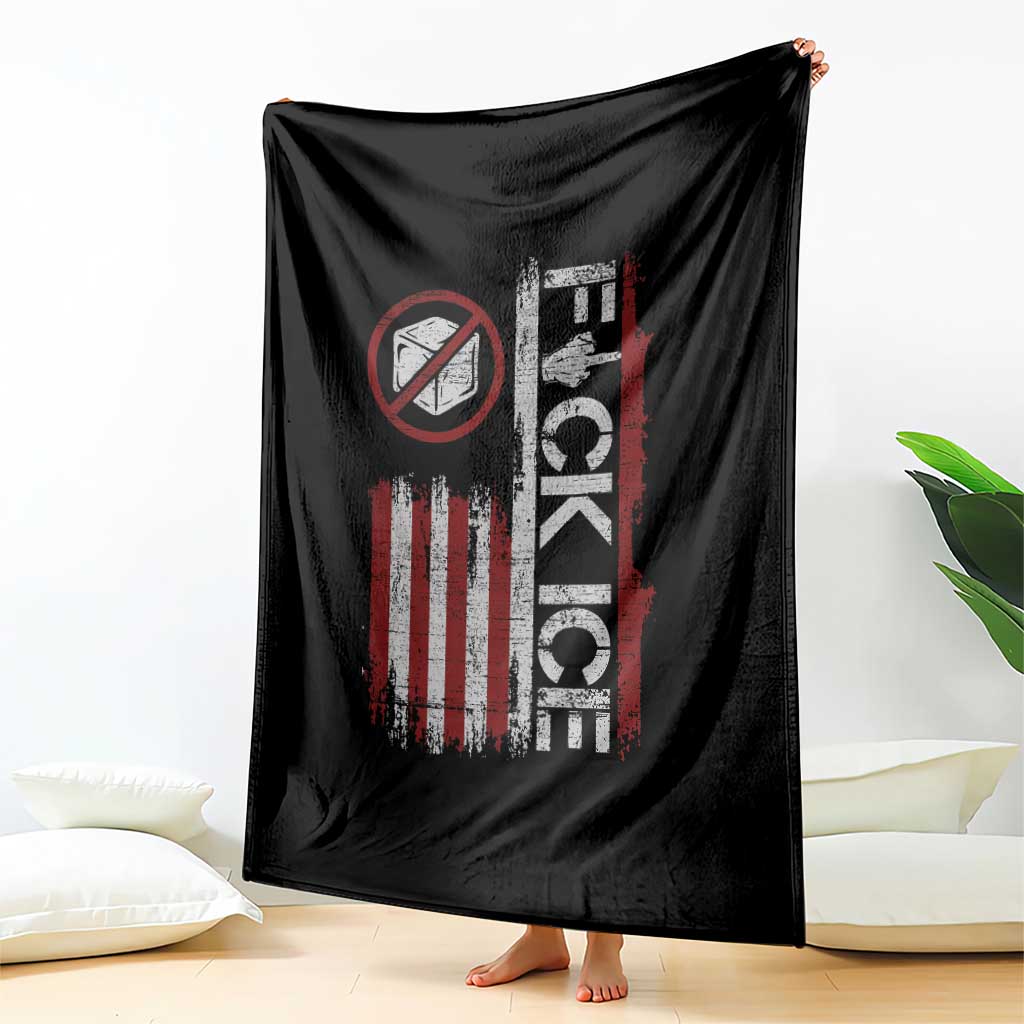 Fck Ice Throw Blanket Retro US Flag Subtle FDT Protest TS10 Print Your Wear