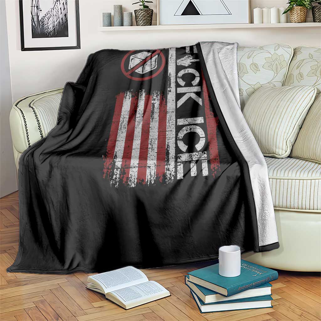 Fck Ice Throw Blanket Retro US Flag Subtle FDT Protest TS10 Print Your Wear
