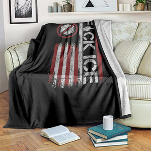 Fck Ice Throw Blanket Retro US Flag Subtle FDT Protest TS10 Print Your Wear